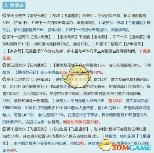 《剑网3》10月29日全门派技改介绍