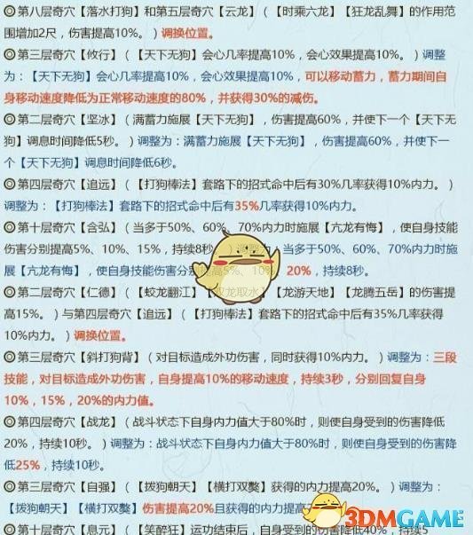 《剑网3》10月29日全门派技改介绍