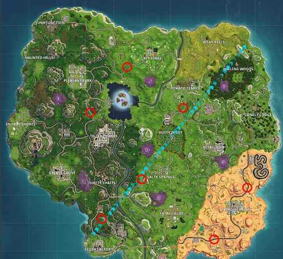 堡垒之夜在不同的雷达标志上记录27速度怎么完成