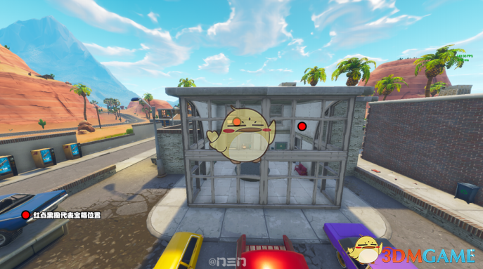 《堡垒之夜》棕榈天堂资源分布介绍