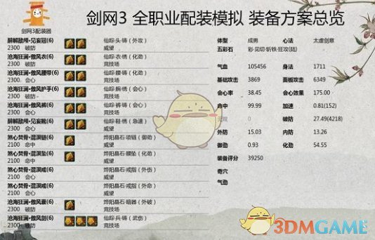 《剑网3》世外蓬莱PVP剑纯配装攻略分享