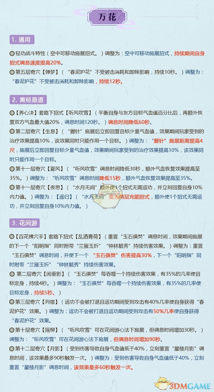 《剑网3》2月18日全门派技改详细解读