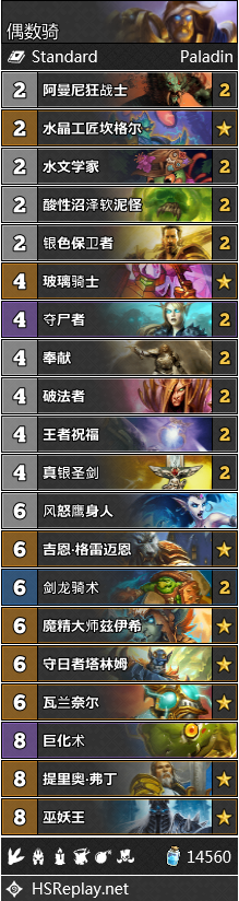 《炉石传说》2.13-19圣骑士职业分析及卡组推荐