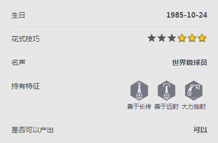 《FIFA online4》鲁尼详细数据一览