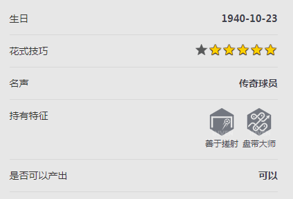 《FIFA online4》贝利详细数据一览