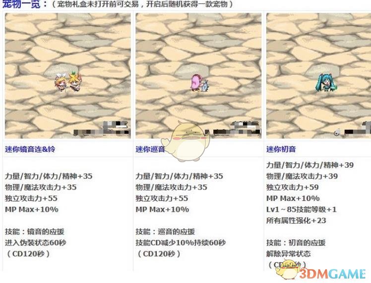 《DNF》初音宠物属性介绍