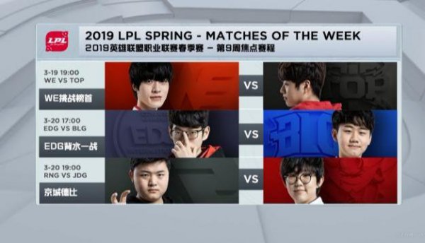 《LOL》2019LPL春季赛第九周最新积分排名