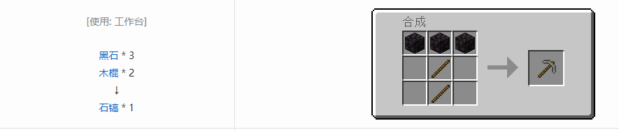 我的世界所有工具合成表大全