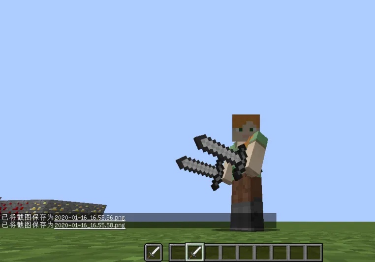 我的世界怎么双持两把剑