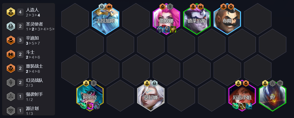 云顶之弈S14人造人拼女枪阵容搭配