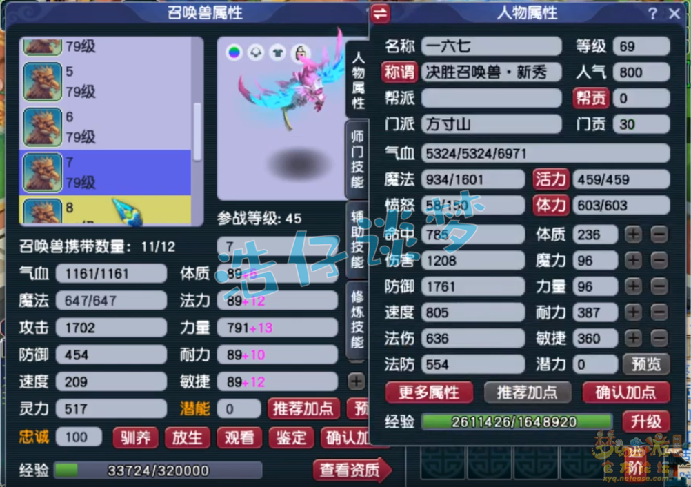 梦幻西游单挑方寸山配置69级