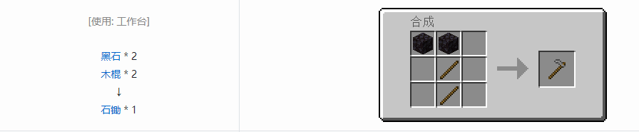 我的世界基础工具合成表大全