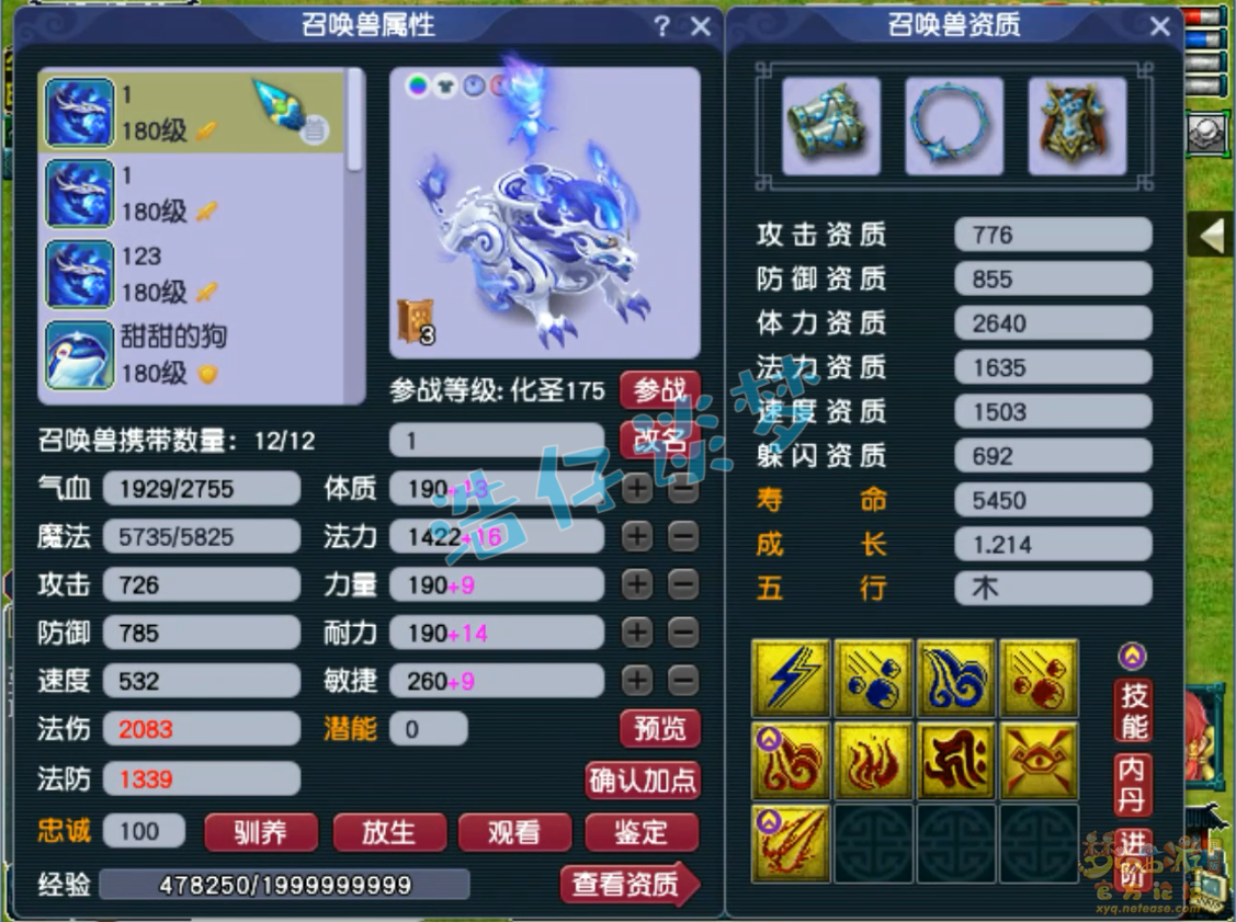 梦幻西游服战方寸山属性展示175