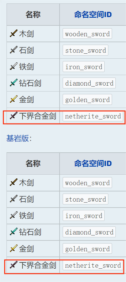 我的世界下界合金剑指令怎么用