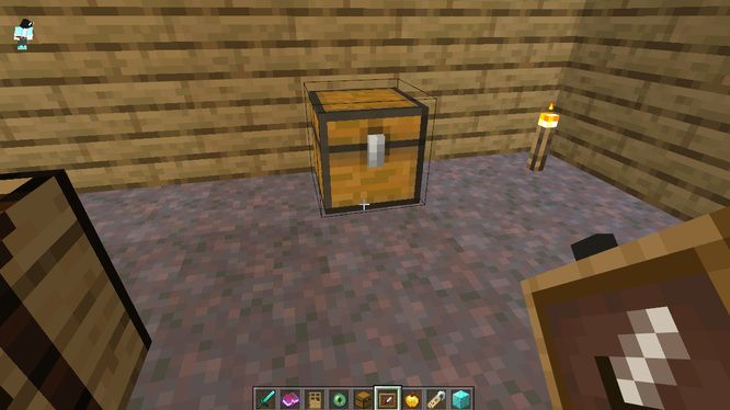 我的世界怎么往箱子上面放物品展示柜