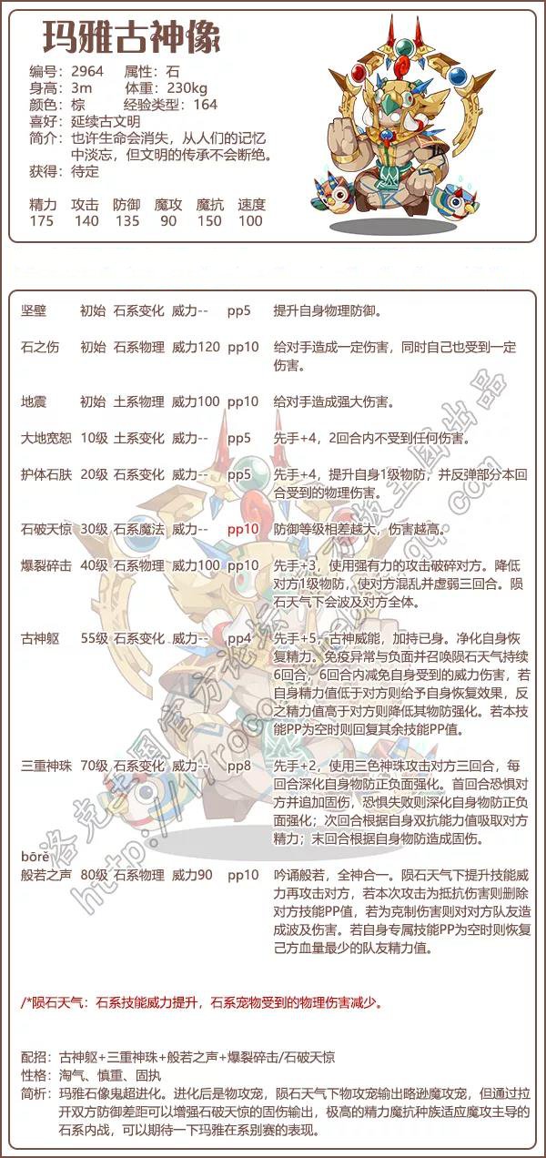 洛克王国玛雅古神像技能搭配