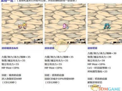 《DNF》初音宠物属性介绍