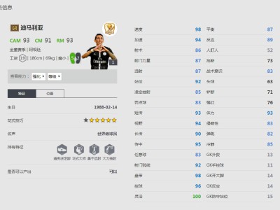 《FIFA online4》迪马利亚球员信息
