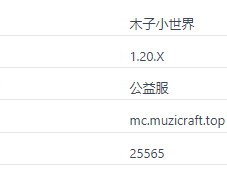 我的世界木子小世界服务器一览2024