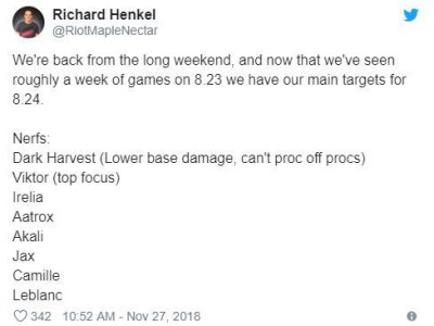 《LOL》8.24将要改动的方案